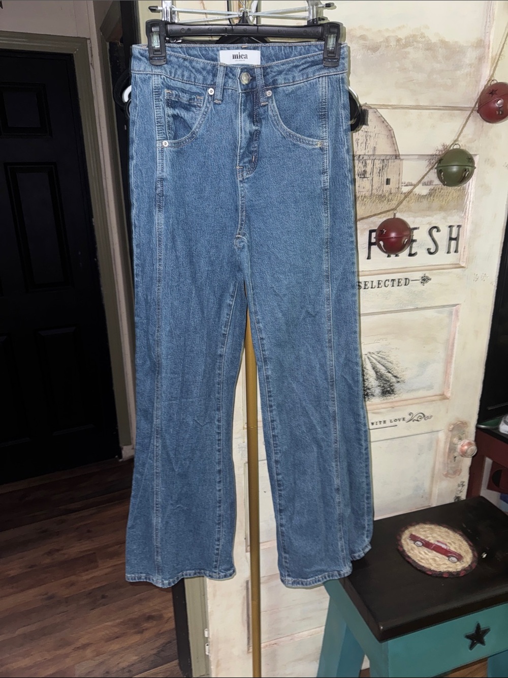 Mica Women's Light Blue High-Rise Wide-Leg Jeans